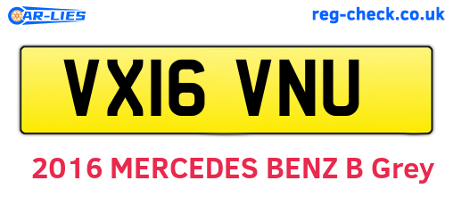 VX16VNU are the vehicle registration plates.
