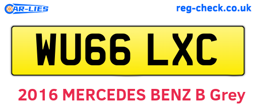 WU66LXC are the vehicle registration plates.