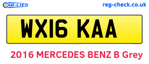 WX16KAA are the vehicle registration plates.