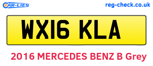 WX16KLA are the vehicle registration plates.
