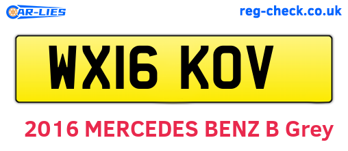 WX16KOV are the vehicle registration plates.
