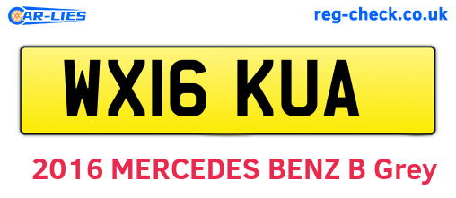 WX16KUA are the vehicle registration plates.