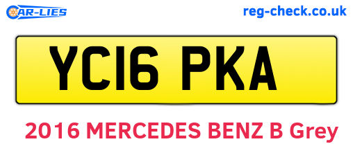 YC16PKA are the vehicle registration plates.