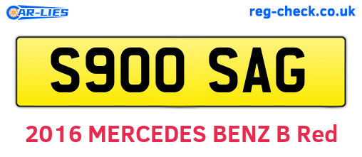 S900SAG are the vehicle registration plates.