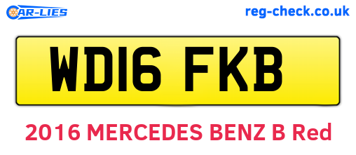 WD16FKB are the vehicle registration plates.