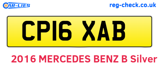 CP16XAB are the vehicle registration plates.