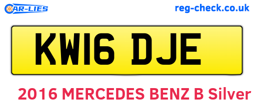 KW16DJE are the vehicle registration plates.