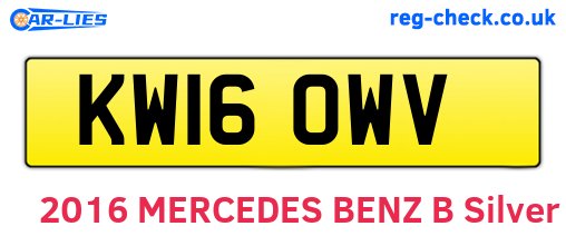 KW16OWV are the vehicle registration plates.