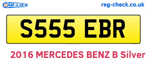 S555EBR are the vehicle registration plates.