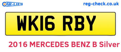 WK16RBY are the vehicle registration plates.