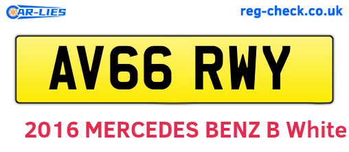 AV66RWY are the vehicle registration plates.