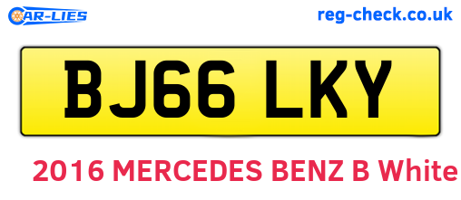 BJ66LKY are the vehicle registration plates.