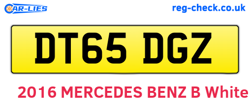 DT65DGZ are the vehicle registration plates.