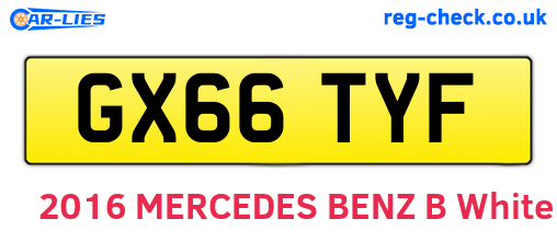 GX66TYF are the vehicle registration plates.