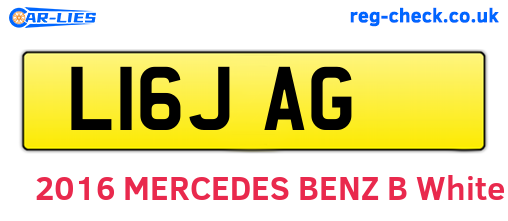 L16JAG are the vehicle registration plates.