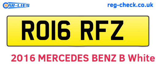 RO16RFZ are the vehicle registration plates.