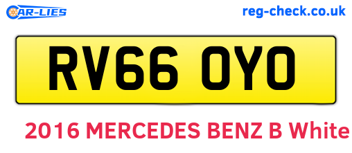 RV66OYO are the vehicle registration plates.