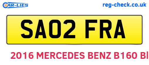 SA02FRA are the vehicle registration plates.