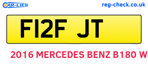 F12FJT are the vehicle registration plates.