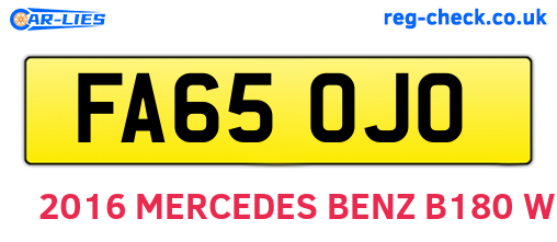 FA65OJO are the vehicle registration plates.