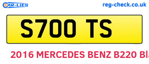 S70OTS are the vehicle registration plates.