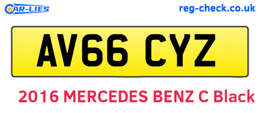 AV66CYZ are the vehicle registration plates.