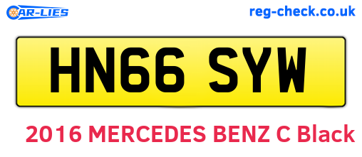 HN66SYW are the vehicle registration plates.