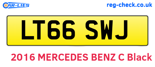 LT66SWJ are the vehicle registration plates.