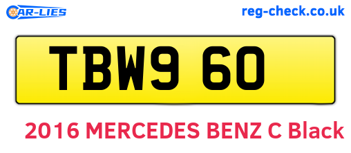 TBW960 are the vehicle registration plates.