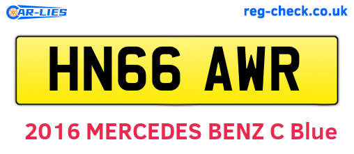 HN66AWR are the vehicle registration plates.