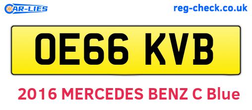 OE66KVB are the vehicle registration plates.