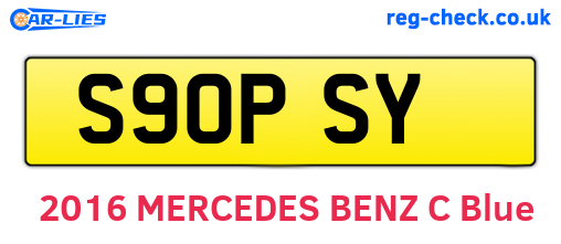 S90PSY are the vehicle registration plates.