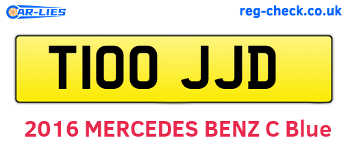T100JJD are the vehicle registration plates.