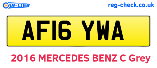 AF16YWA are the vehicle registration plates.