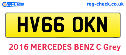 HV66OKN are the vehicle registration plates.