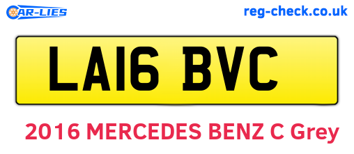 LA16BVC are the vehicle registration plates.