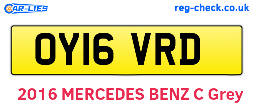 OY16VRD are the vehicle registration plates.