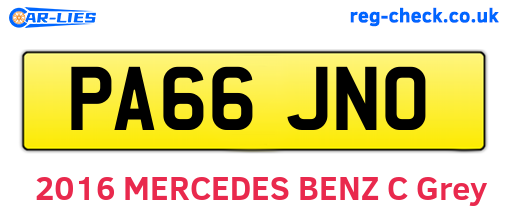PA66JNO are the vehicle registration plates.