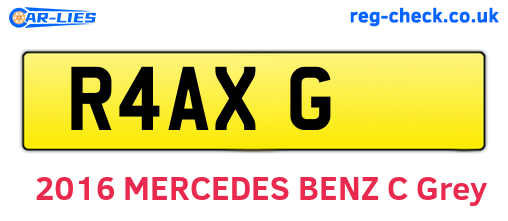 R4AXG are the vehicle registration plates.