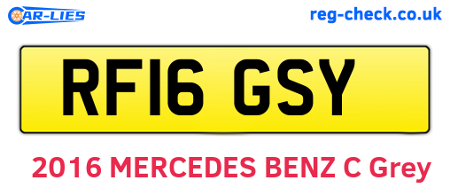 RF16GSY are the vehicle registration plates.