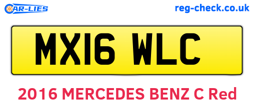 MX16WLC are the vehicle registration plates.