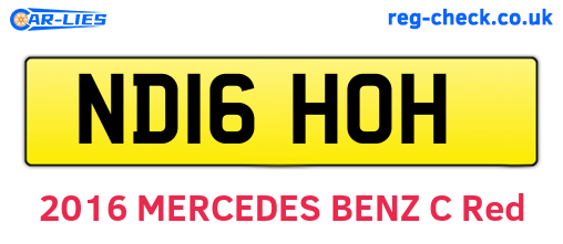 ND16HOH are the vehicle registration plates.
