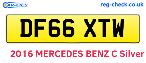 DF66XTW are the vehicle registration plates.