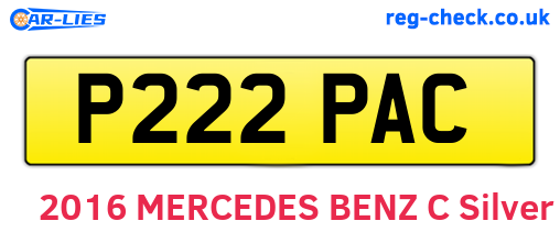 P222PAC are the vehicle registration plates.
