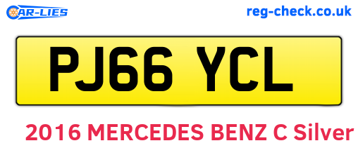 PJ66YCL are the vehicle registration plates.