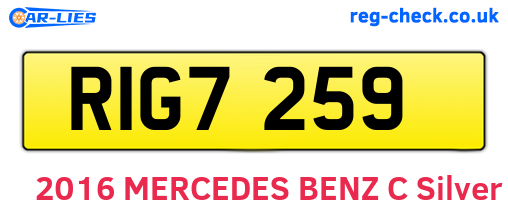 RIG7259 are the vehicle registration plates.