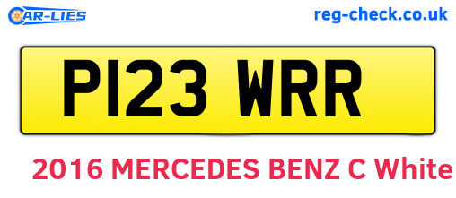P123WRR are the vehicle registration plates.