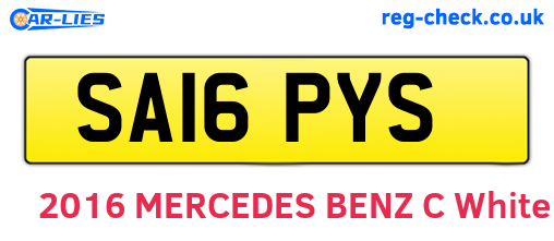 SA16PYS are the vehicle registration plates.