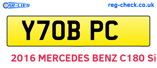 Y70BPC are the vehicle registration plates.
