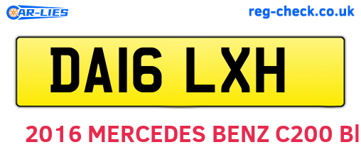 DA16LXH are the vehicle registration plates.